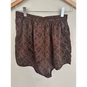 Vintage ADDICTION 100% Silk Lounge Shorts Boxers Men's Medium Paisley Geo Print